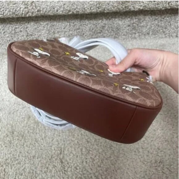 Coach X Peanuts Teri Shoulder Bag In Signature Canvas With Snoopy Print - Picture 4 of 6